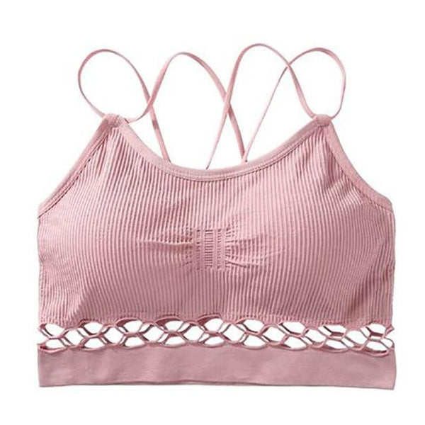 Sexy Hollow Bra Brassiere Lingerie Padded Backless Bras For Women Wire Free Solid Bustier Vest Top Bralette Underwear #D