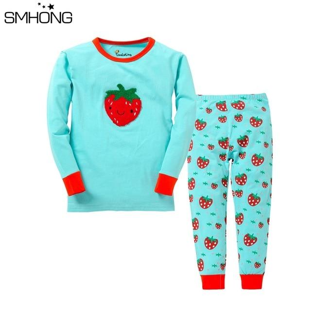 Brand New High Quality Boys and Girls Fashion Strawberry Cartoon Pajamas Sets Boys Pyjamas Girls Pajama Pijama for Kids 1-8 Year