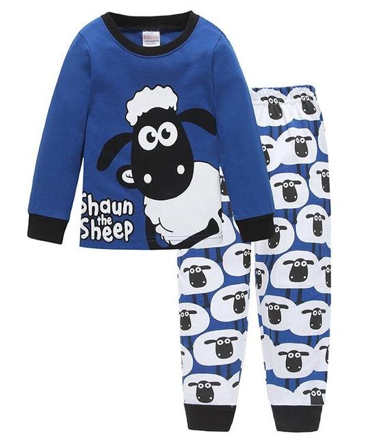 Cute Sheep Children Pajamas Sets Kids Sleepwear suit Sleeved T-Shirts+Trousers Boy clothes Pj's Infant pijama Fashion Tops+Pant