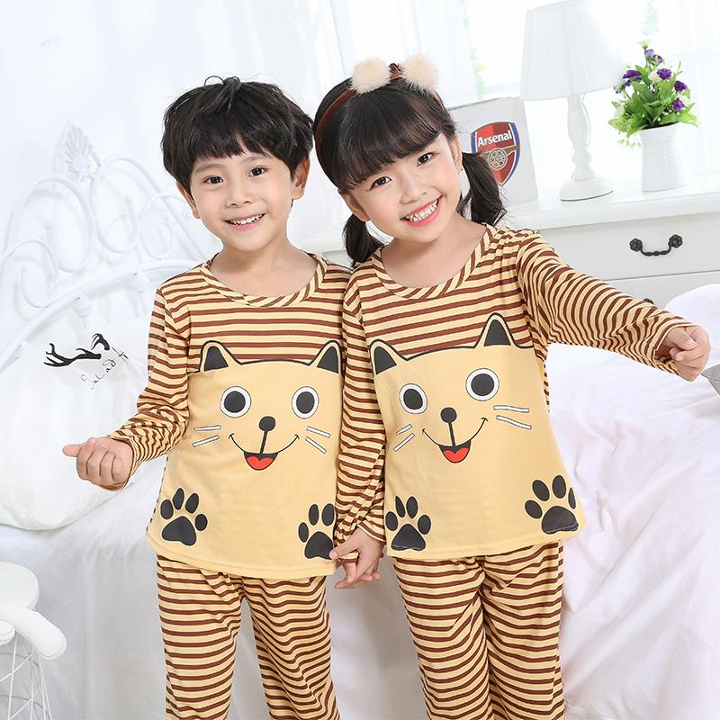 Autumn Winter Children Pajamas Set Long Sleeve Cartoon Kid Catamite Girl Clothes Lovely Children's Pyjamas Big Boy Home Clothes