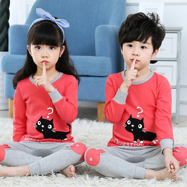 Autumn Winter Children Pajamas Long Sleeve Cartoon Kids Sleepwear Baby Girl Clothes Suit Cotton Child Pyjamas Boy Nightwear Home