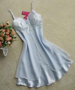 2018 Solid Satin Chiffon Women Nightgowns Summer Nightdress Sheer Chemises Nightshirt Lace Sleepwear Sexy Nightwear Trim Nightie