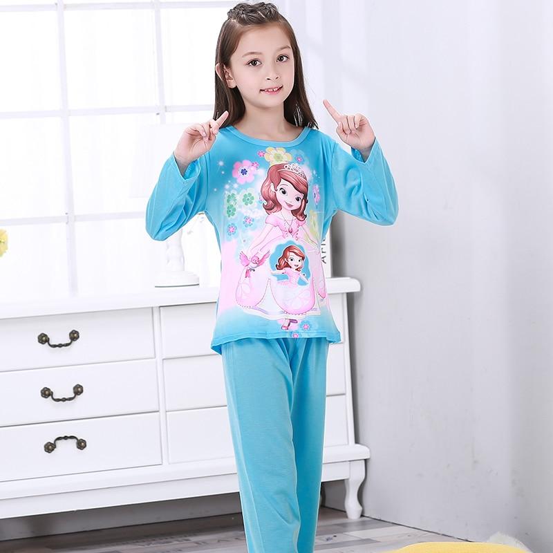 New Listing 2018 Autumn Winter Baby Sleepwear Suit Gilr Cute Hot Pajamas Children Pyjamas Girls Cartoon Lounge Kids Clothing Set