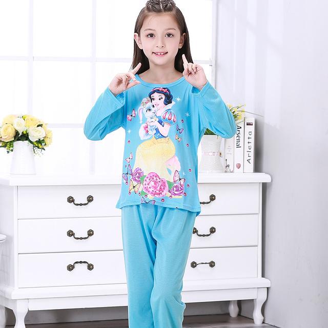 New Listing 2018 Autumn Winter Baby Sleepwear Suit Gilr Cute Hot Pajamas Children Pyjamas Girls Cartoon Lounge Kids Clothing Set