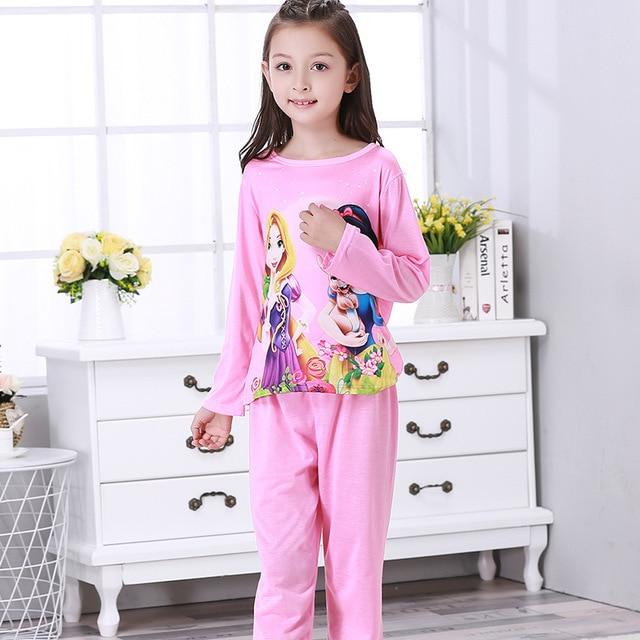 New Listing 2018 Autumn Winter Baby Sleepwear Suit Gilr Cute Hot Pajamas Children Pyjamas Girls Cartoon Lounge Kids Clothing Set