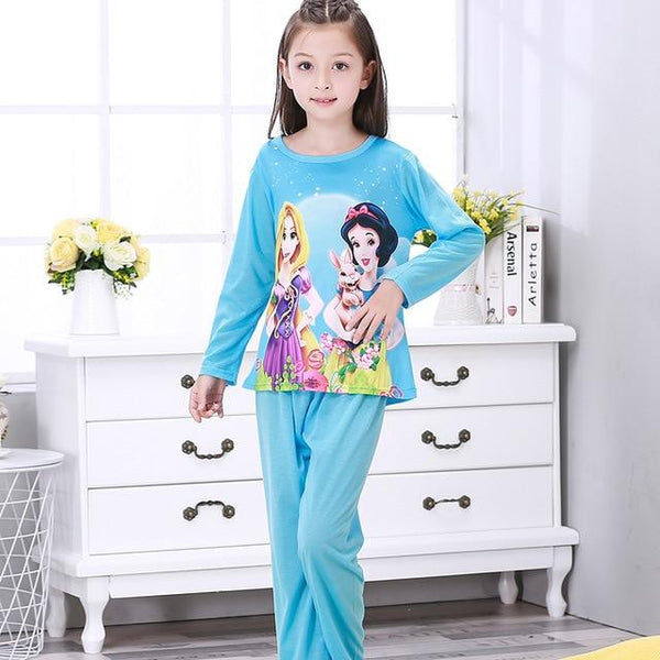 New Listing 2018 Autumn Winter Baby Sleepwear Suit Gilr Cute Hot Pajamas Children Pyjamas Girls Cartoon Lounge Kids Clothing Set