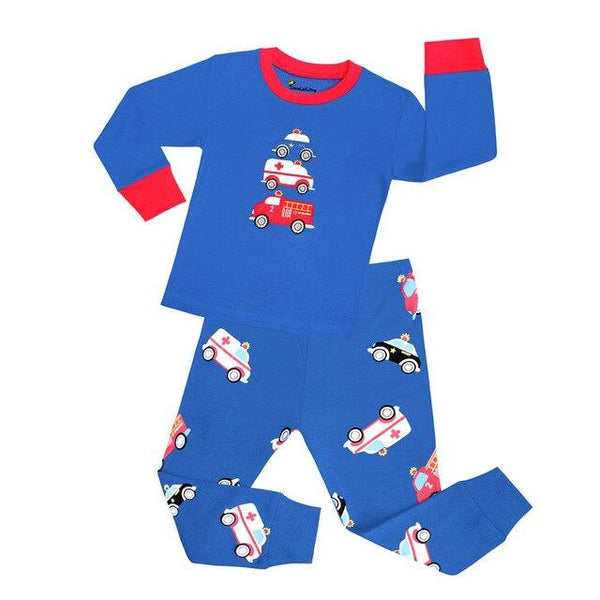 100 Cotton Long Sleeve Motorcycle Boys Pajamas Children Cartoon Pajama Sets Baby Sleepwear Pyjamas Kids for 1-8 Years Nightwear