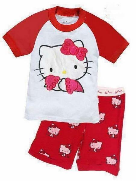 Hot sale Summer Girls Pajamas Suits Short Sleeve Kids Pijama Character Children Pyjama Sets Boys Sleepwear bottom Clothing YW10