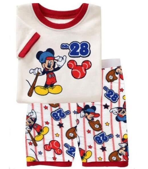 Summer Boys Girls Pijamas Kids Set Childrens Pyjamas Clothing Suits Short Sleeve Pajamas Baby Cartoon Pyjama Enfant Sleepwearl