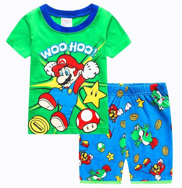 Summer Boys Girls Pijamas Kids Set Childrens Pyjamas Clothing Suits Short Sleeve Pajamas Baby Cartoon Pyjama Enfant Sleepwearl