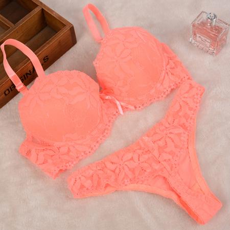 [Cheap]New 2019 Lace Embroidery Bra Set Women Plus Size Push Up Underwear Set Bra and Panty Set 32 34 36 38 ABC Cup For Female