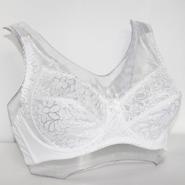 Womens Lager Bosom Perspective Lace Bras Underwired Sexy Lingerie Embroidery Floral Bralette BH Plus Size Brassiere B C D DD E F