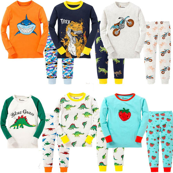 Brand New Boys Dinosaur Pajamas Kids Cartoon Sleepwear Baby Animal Pyjamas Children Cotton Nightwear for 2-8Years
