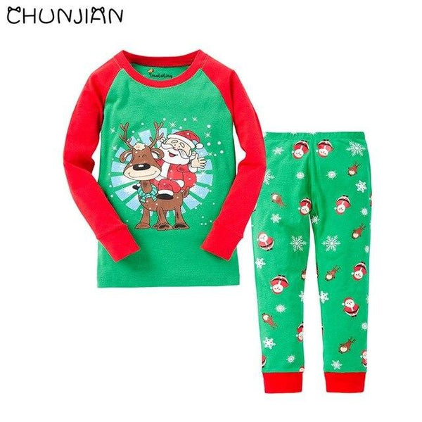 100% Cotton Boys Santa Claus Christmas Pajamas Children's Sleepwear Baby Dinosaur Night Wears Kids Pyjamas Pijamas PJS