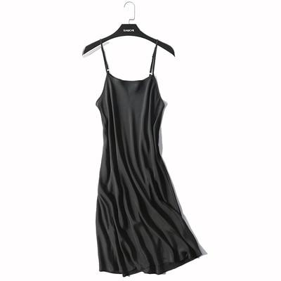 100% REAL silk nightgowns women Sexy Spaghetti Strap sleepdress Solid SATIN nightdress nightie Summer style pink white black