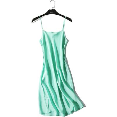 100% REAL silk nightgowns women Sexy Spaghetti Strap sleepdress Solid SATIN nightdress nightie Summer style pink white black