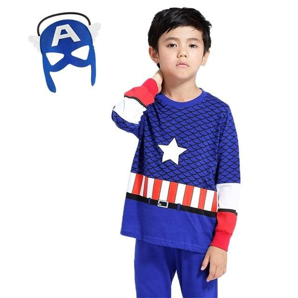 2-10Y Kids Boy Hulk Spiderman Ironman Thor Winter Pyjamas Avengers Sleepwear Clothes Set Child Pijamas Chidren Pajamas Sleepwear