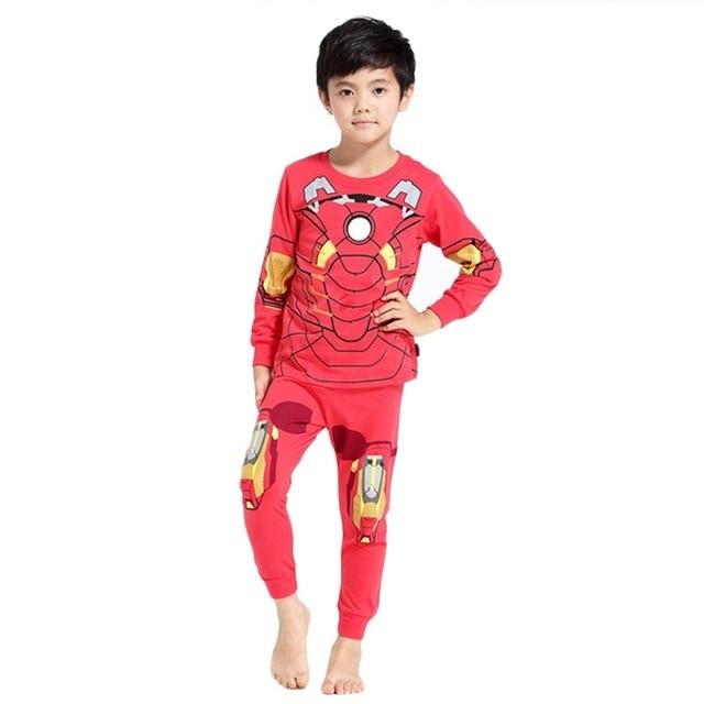 2-10Y Kids Boy Hulk Spiderman Ironman Thor Winter Pyjamas Avengers Sleepwear Clothes Set Child Pijamas Chidren Pajamas Sleepwear