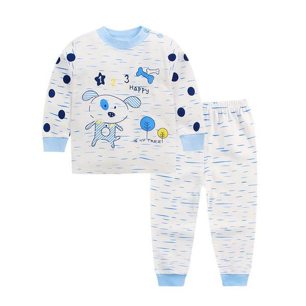 Cartoon Kids Pajamas Sets Cotton Boys Sleepwear Suit Warm Child Girl Pajamas Long Sleeve Tops+Pants 2pcs Children Clothing