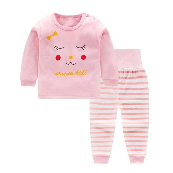 Cartoon Kids Pajamas Sets Cotton Boys Sleepwear Suit Warm Child Girl Pajamas Long Sleeve Tops+Pants 2pcs Children Clothing
