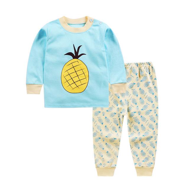 Cartoon Kids Pajamas Sets Cotton Boys Sleepwear Suit Warm Child Girl Pajamas Long Sleeve Tops+Pants 2pcs Children Clothing