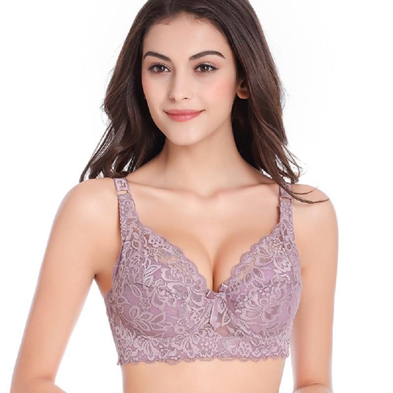 thin cup full lace breathable push up bra new fashion sexy women underwear brassiere Gather big size lingerie modis bralette