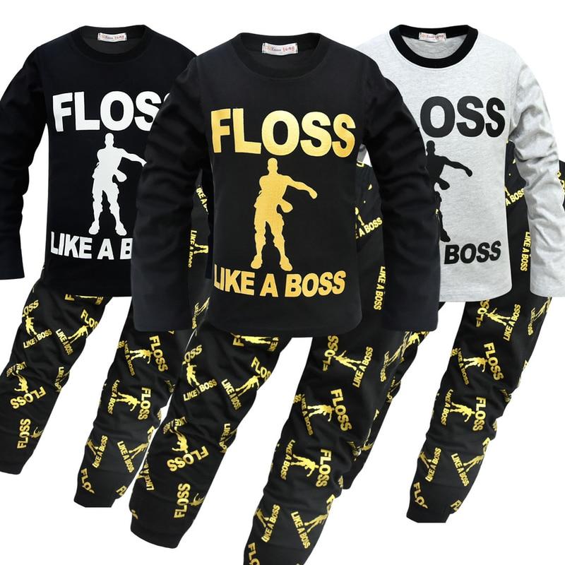 2019 Kids Clothes Boys Pijamas Battle Victory Royale Pyjamas Big Boys Christmas Pajamas Clothing Girls Homewear Sets Sleepwear