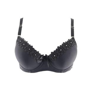 Xiushiren Sexy Push Up Bras for Women Embroidery Underwear Floral Lingerie Three Hook and Eye Padded Brassiere Underwire Bra Bh