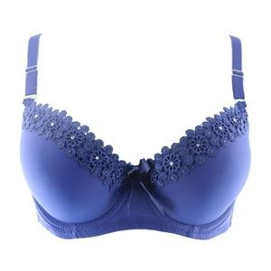 Xiushiren Sexy Push Up Bras for Women Embroidery Underwear Floral Lingerie Three Hook and Eye Padded Brassiere Underwire Bra Bh