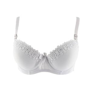 Xiushiren Sexy Push Up Bras for Women Embroidery Underwear Floral Lingerie Three Hook and Eye Padded Brassiere Underwire Bra Bh
