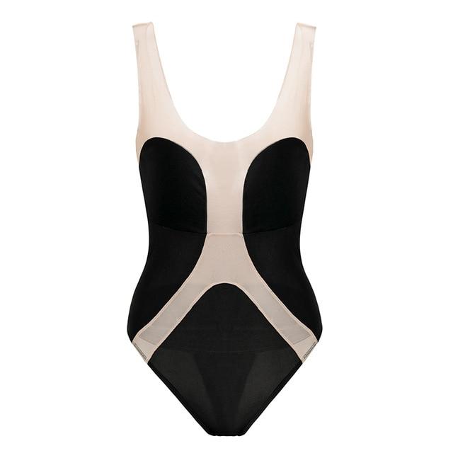 Sexy transparent bikini 2019 Plus size swimwear women monokini High cut swimsuit female one piece Summer Black bathing suit XL