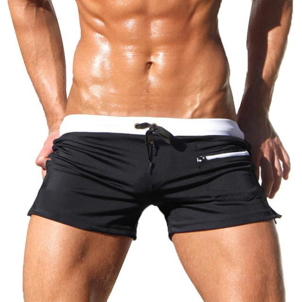 Sexy Swimwear Men Swimsuits Men's Swimming Trunks short swimsuits U convex triangle print men swimwear