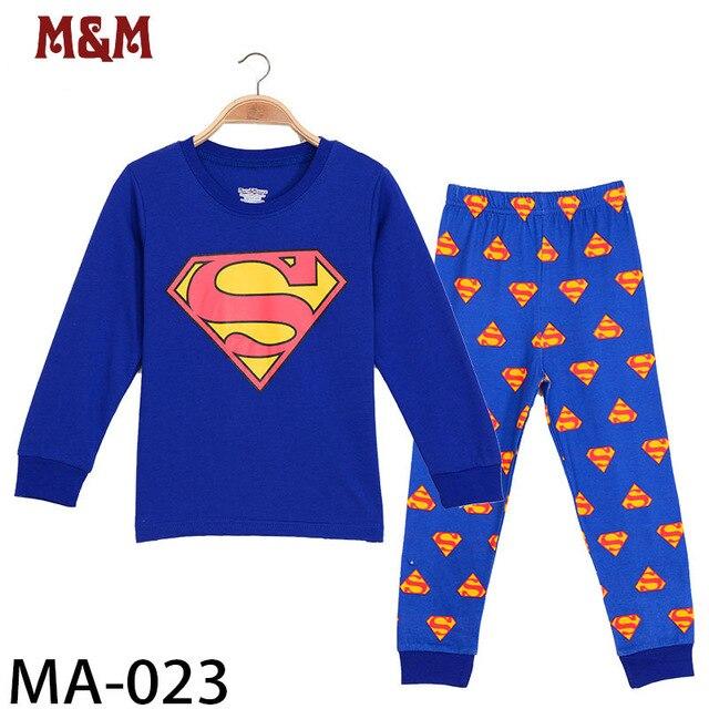 2019 Girl boy cotton Pajamas sets cartoon Superman Spider-Man toddler sleepwear superhero pijamas baby Pyjamas suit kids clothes