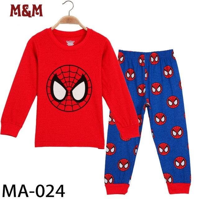 2019 Girl boy cotton Pajamas sets cartoon Superman Spider-Man toddler sleepwear superhero pijamas baby Pyjamas suit kids clothes