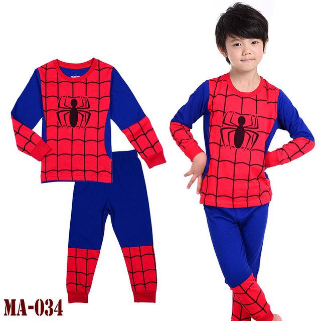 2019 Girl boy cotton Pajamas sets cartoon Superman Spider-Man toddler sleepwear superhero pijamas baby Pyjamas suit kids clothes