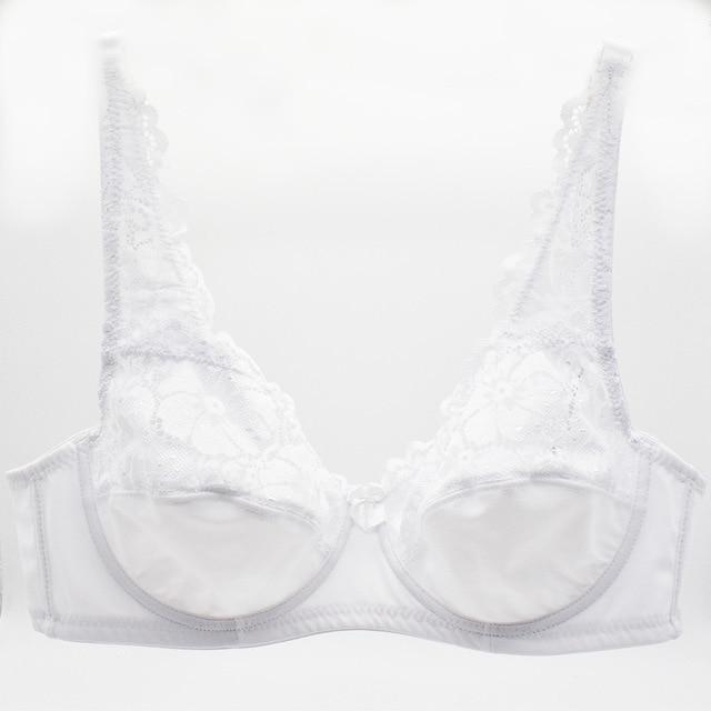 Womens Lager Bosom Lace Bralette Ladies Floral Unpadded Bra Sexy Lingerie See through Underwired Plus Size Brassiere Top
