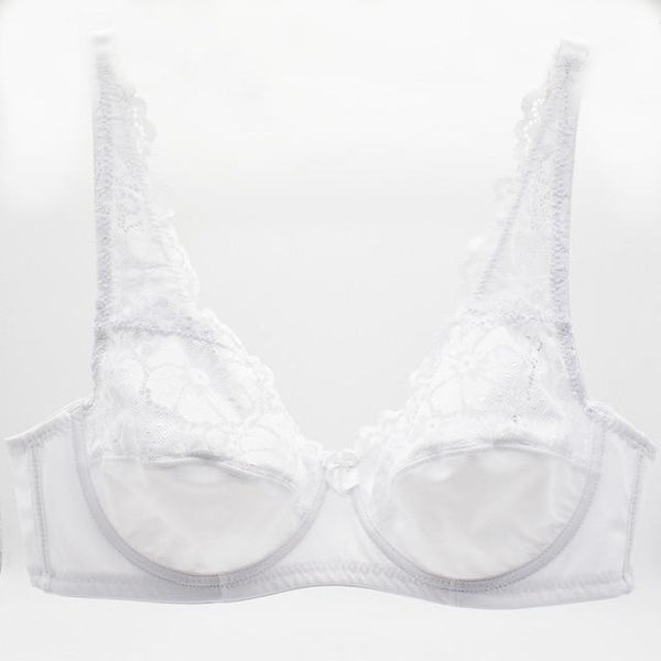 Womens Lager Bosom Lace Bralette Ladies Floral Unpadded Bra Sexy Lingerie See through Underwired Plus Size Brassiere Top