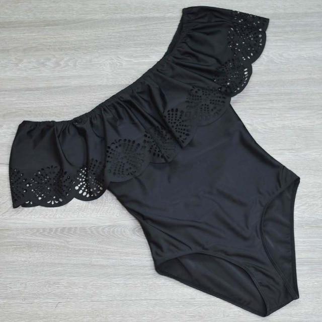 Swimwear Women Bikini Ruffle Plus Size Swimsuit Off Shoulder Brazilian Bikini Push Up Swim Wear Top Lace Monokini Bathing Suit
