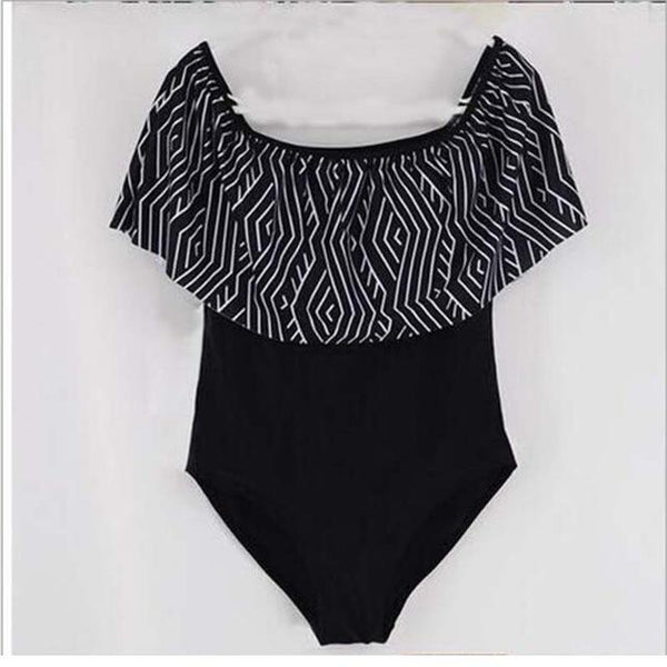 Swimwear Women Bikini Ruffle Plus Size Swimsuit Off Shoulder Brazilian Bikini Push Up Swim Wear Top Lace Monokini Bathing Suit
