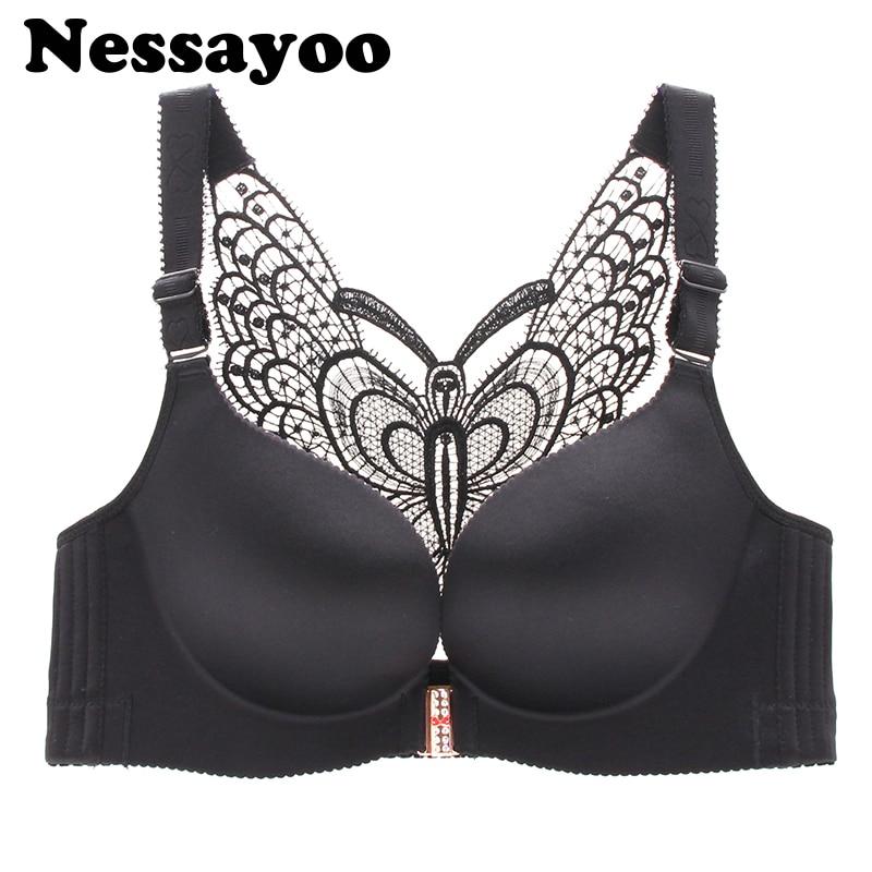 Sexy Seamless Front Closure Bra Big Size Butterfly Adjustable Push Up Bra Plus Size Bra for Women Large Size C D E Cup Brassiere