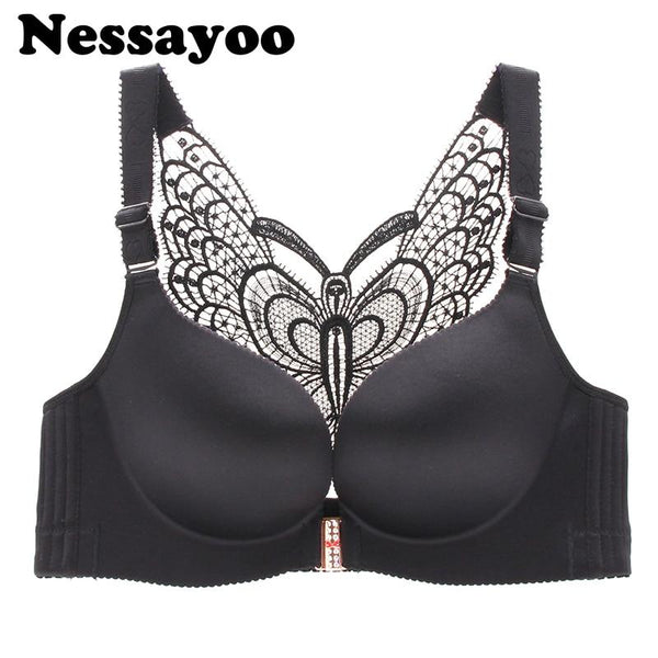 Sexy Seamless Front Closure Bra Big Size Butterfly Adjustable Push Up Bra Plus Size Bra for Women Large Size C D E Cup Brassiere