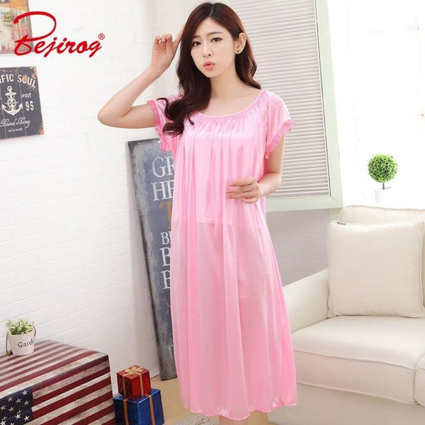 Yidanna 2018 Sexy Sleep Clothing New Nighties Lingerie Homedress Women Nightgowns Silk Sleepshirts Sleeveless Sleepwear Summer