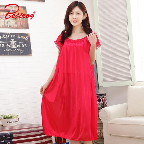 Yidanna 2018 Sexy Sleep Clothing New Nighties Lingerie Homedress Women Nightgowns Silk Sleepshirts Sleeveless Sleepwear Summer
