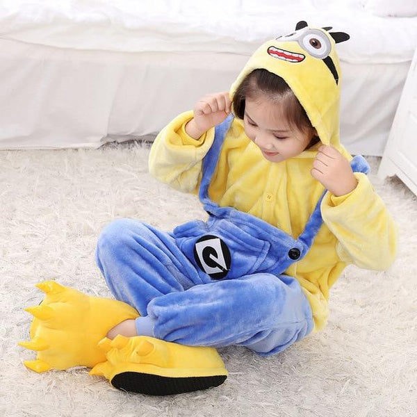 Kids Pajamas Flannel Animal Pegasus Stitch Unicorn Spiderman Pyjamas Boys Girls Winter Warm Children Sleepwear Onesies 4-12Y