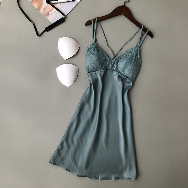 Sexy Lace Women Nightgown Ladies Lingerie Dress Sleepwear Nightwear Satin Night Dress Night Skirt Nighties for Women Sleepshirts