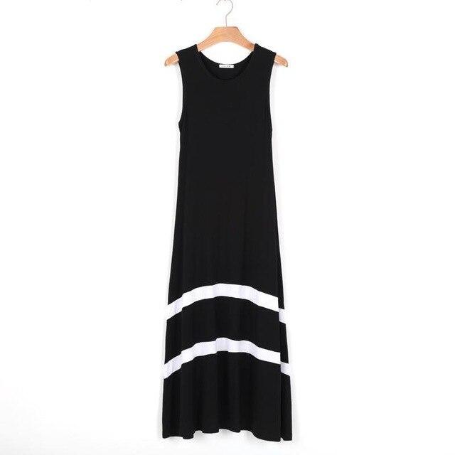 New Modal Stripe Basic Nightgown Nightie Long Sexy Lady Home Dress Summer Sleepwear Sleeveless Sexy Night Shirt Loose Nightwear