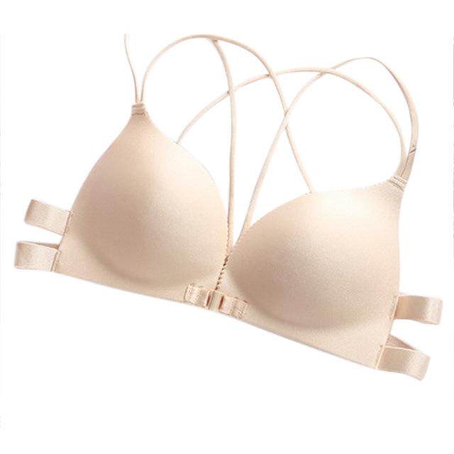 Women Front Closure Sexy Women intimes Backless Underwear Bras Padded Wire Free Bra