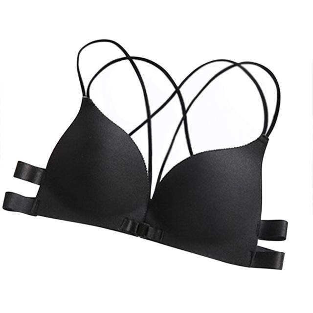 Women Front Closure Sexy Women intimes Backless Underwear Bras Padded Wire Free Bra