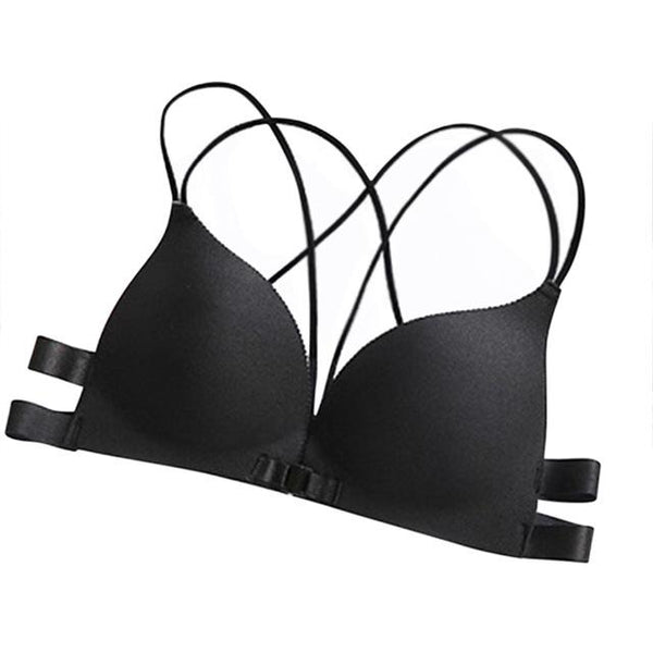 Women Front Closure Sexy Women intimes Backless Underwear Bras Padded Wire Free Bra