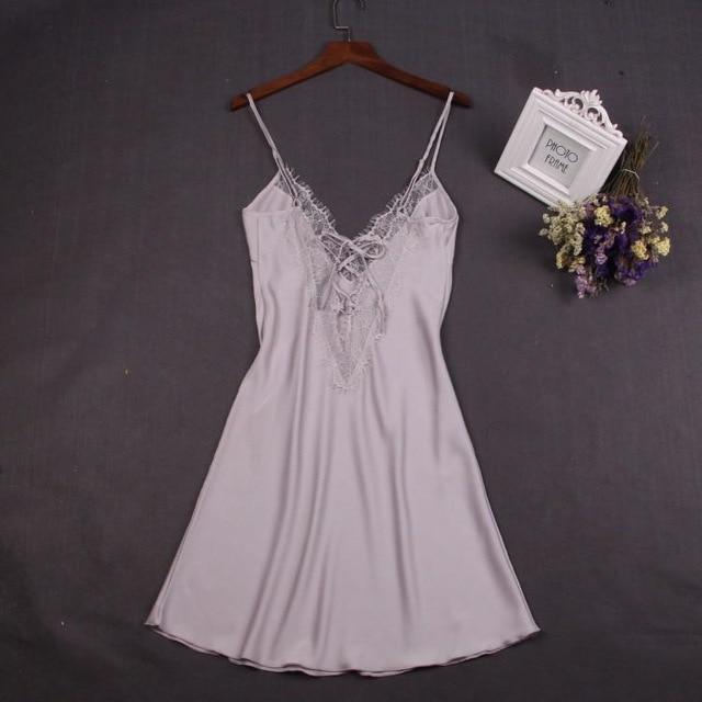 Sexy White Women Nightwear Lace Nightdress Nighty Mini Nightgown Suspender Skirt Sleepwear Rayon Sleeveless For Female M-XXL